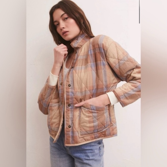 ZSupply Jackets & Blazers - Z Supply NWT Plaid Maya Quilted snap button  Jacket with front Pockets